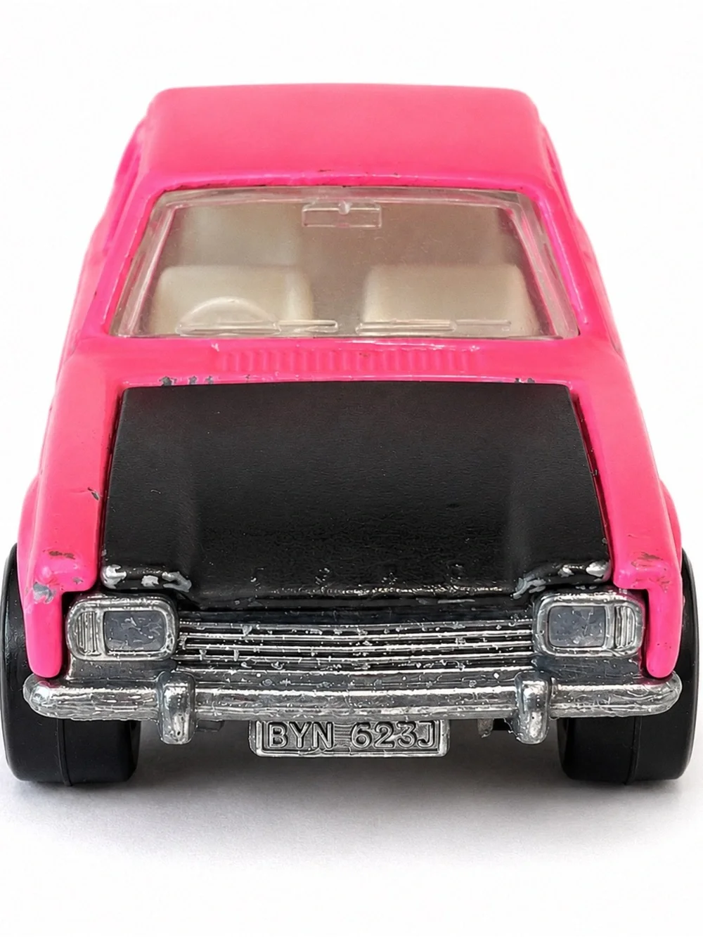 Vintage Matchbox Superfast 1970 No. 54 Ford Capri Pink Black Hood Lesney
